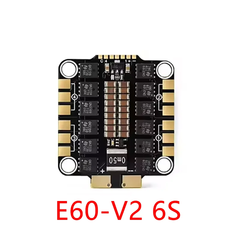 Shuhang E60-V2 6S 4IN1 Electronic Speed Controller Constant Current 60A 2-6SLiPo Peak Current 70A(6S) for FPV Freestyle RC Drone