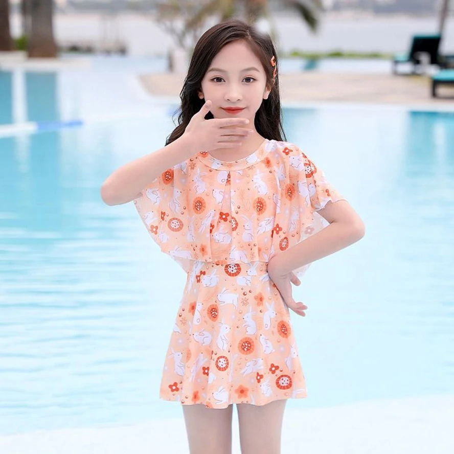 Maillot de bain deux pièces à volants pour filles, vêtements de plage, printemps chaud, basique, pour enfants, tendance 2022