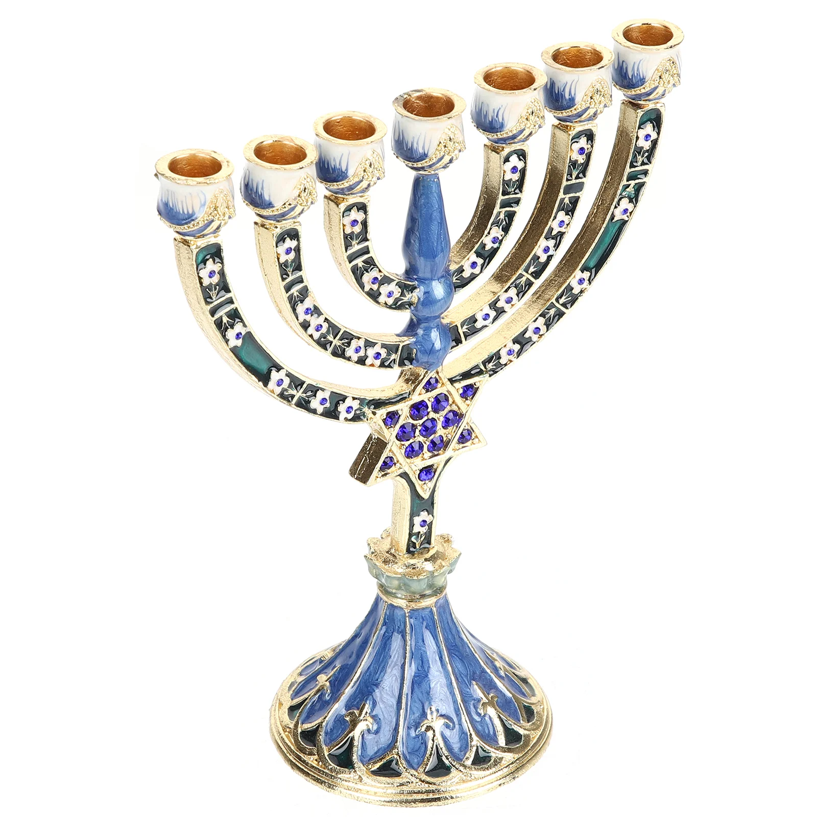 

Hanukkah Decoration Candlestick Centerpiece Holder for Table High Quality Religious Desktop Alloy Ornament