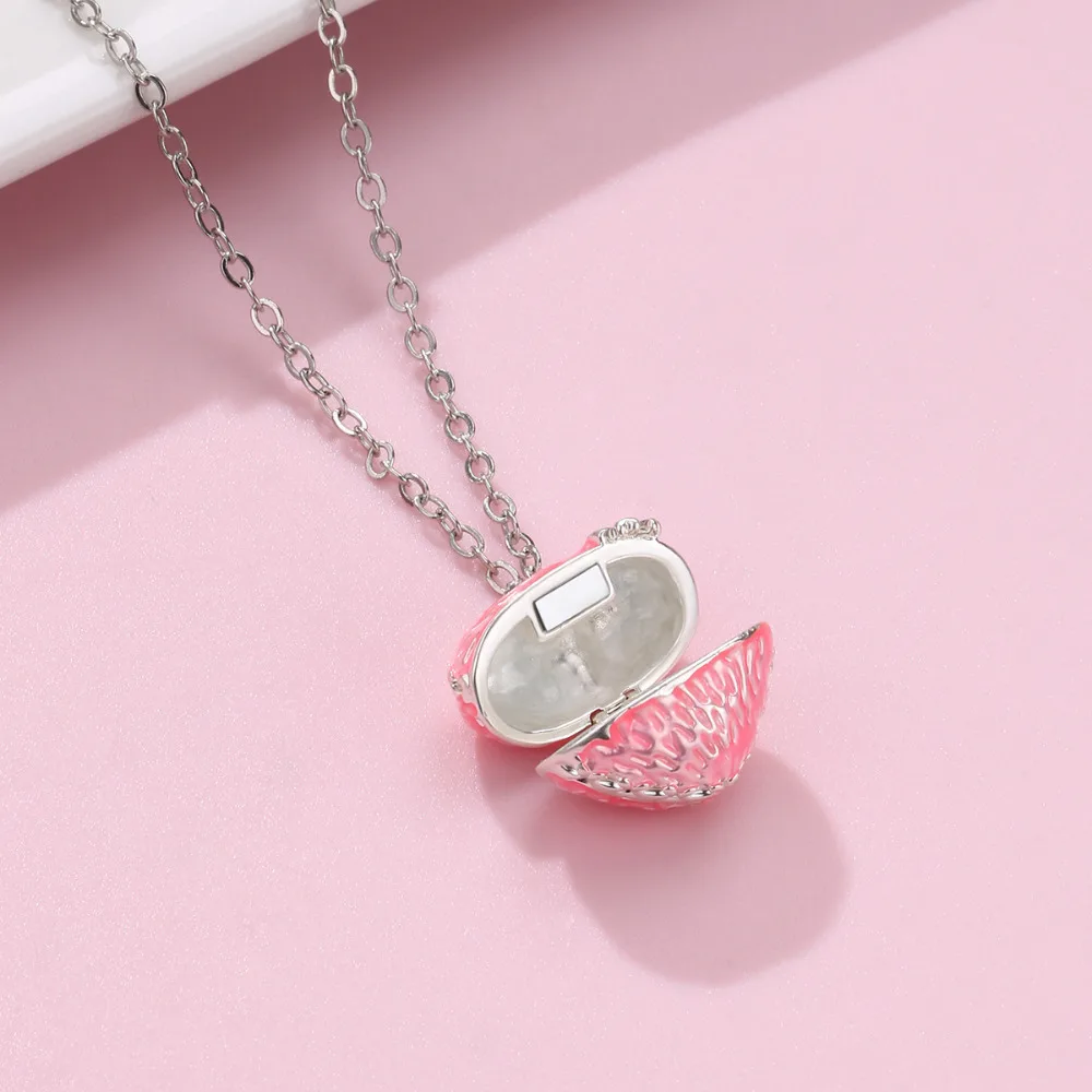 A Girl 1Pcs Heart-shaped Can Be Open Pendant Necklace for Girl Fashion Birthday Gift