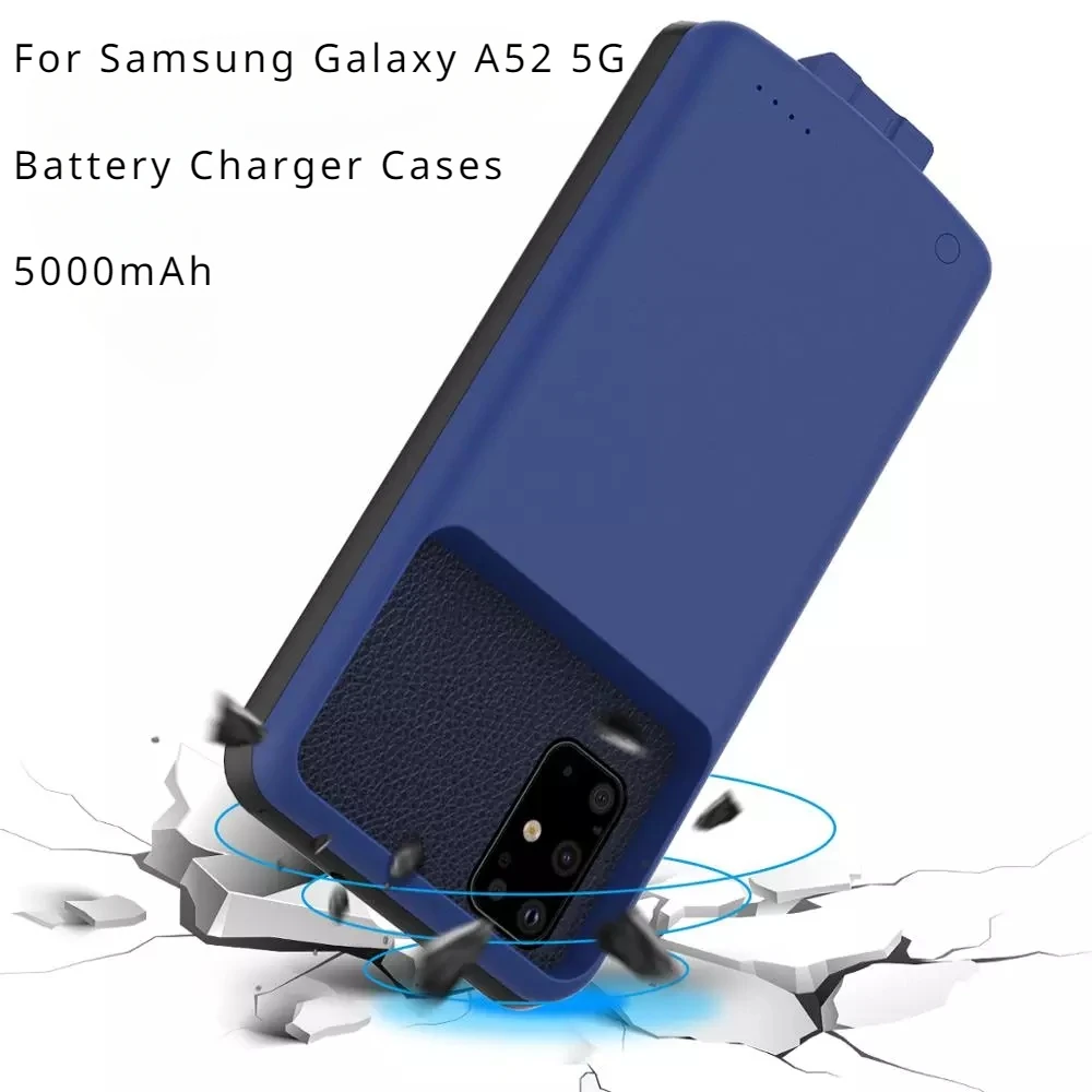 

For Samsung Galaxy A52 5G Battery Cases 5000mAh Portable Charger Cover Magnetic Power Bank Charging Cover Battery Charger Cases