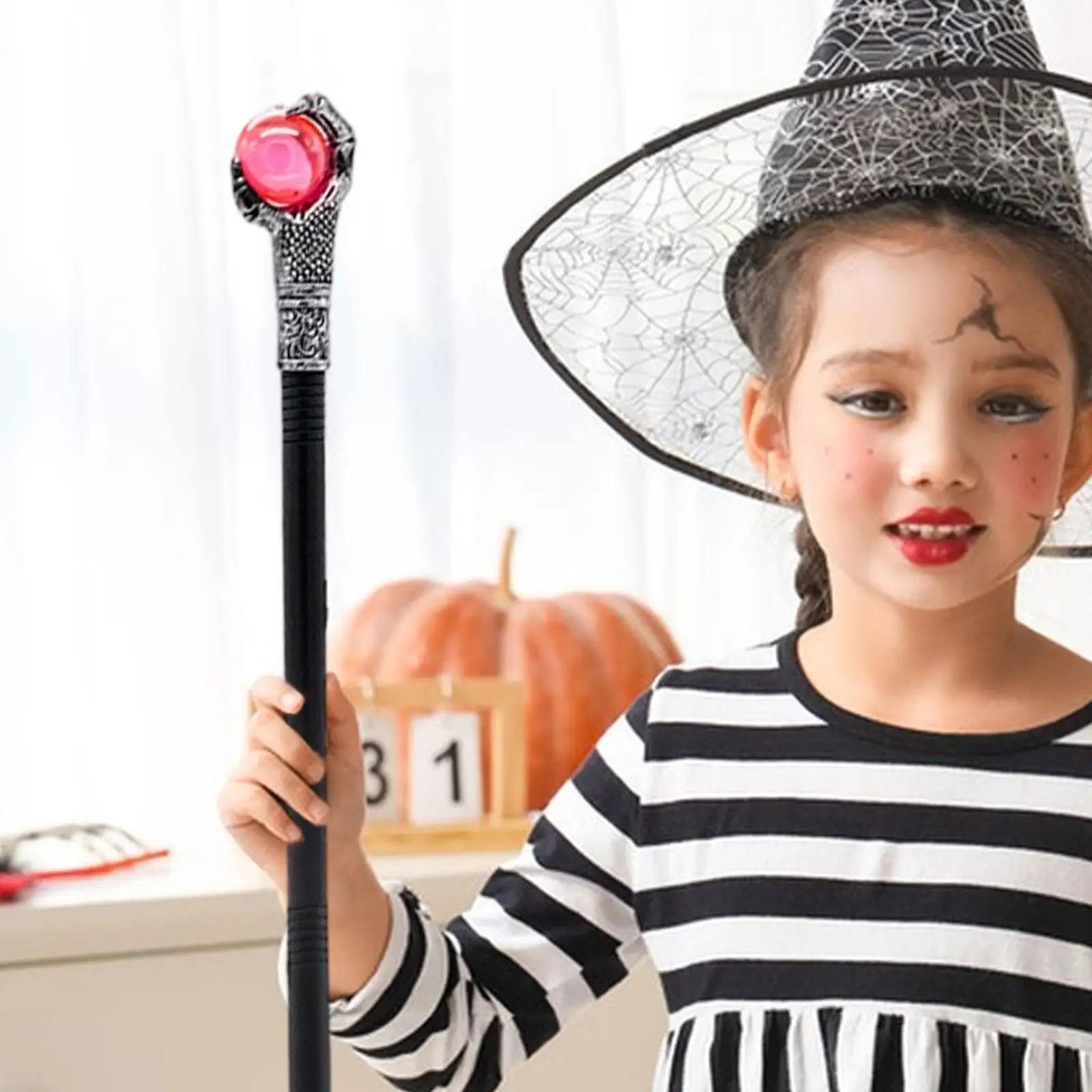 Halloween Walking Cane Egyptian Staff Plastic Costume Accessory Pharaoh Scepter Cosplay Prop for Men Women Adults Kids Party
