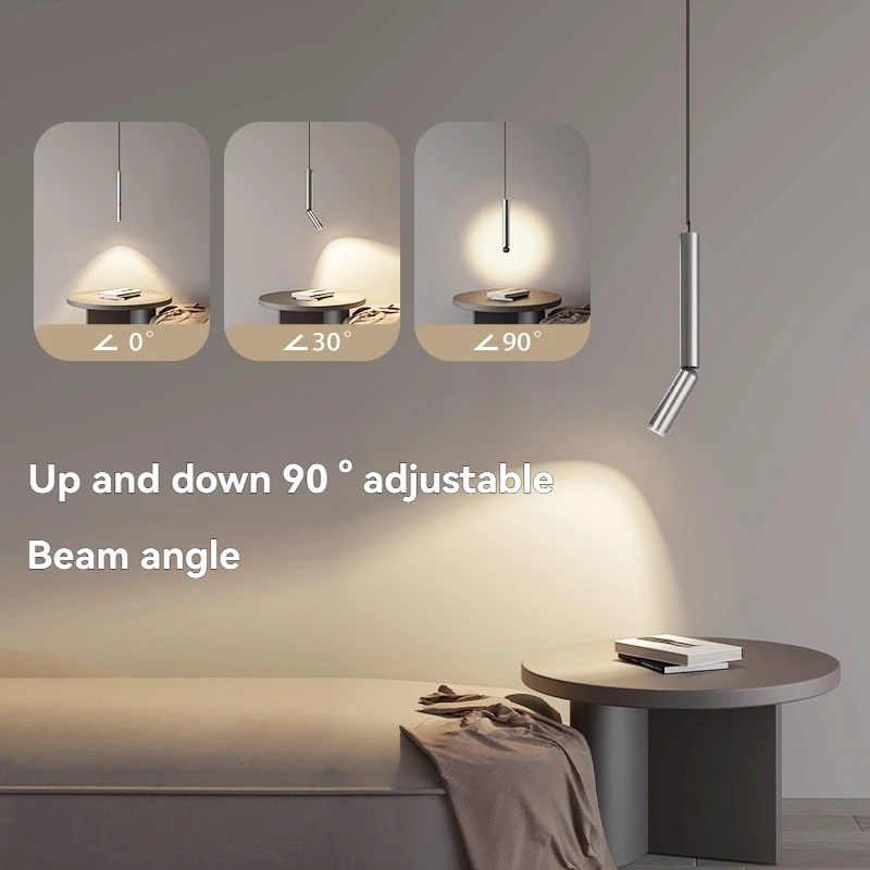 Modern Foldable Bedside Pendant Light for Bedroom Table Study Room Liftable Small Black Hanging Pendant Lamp Bar Restaurant