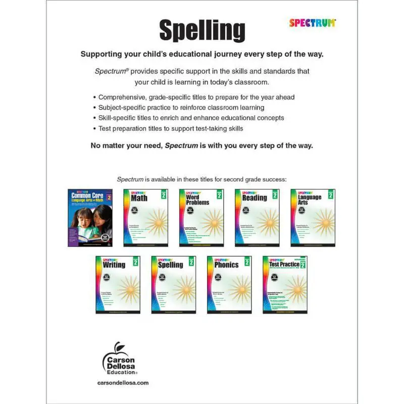 Spectrum Spelling Grade 2 Carson Dellosa Education Carson Dellosa Education 9781483811758 Book