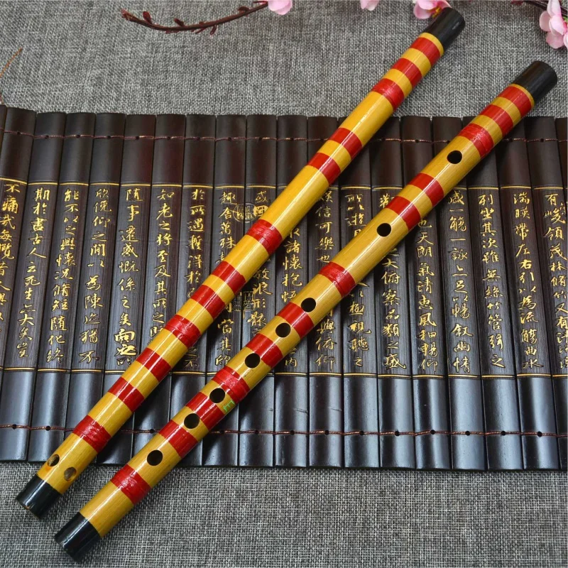 

1Pc Handmade Bitter Bamboo Flute Binding Cable Flutes Learning Dizi Traditional Chinese Musical Woodwind Instrument in E Key