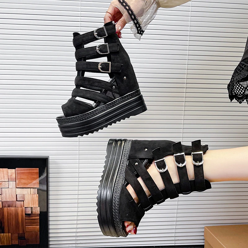 11CM 디자이너 여성 여름 가죽 샌들 오픈 토 플랫폼 - Wedge Espadrille Women 리뷰 및 가격