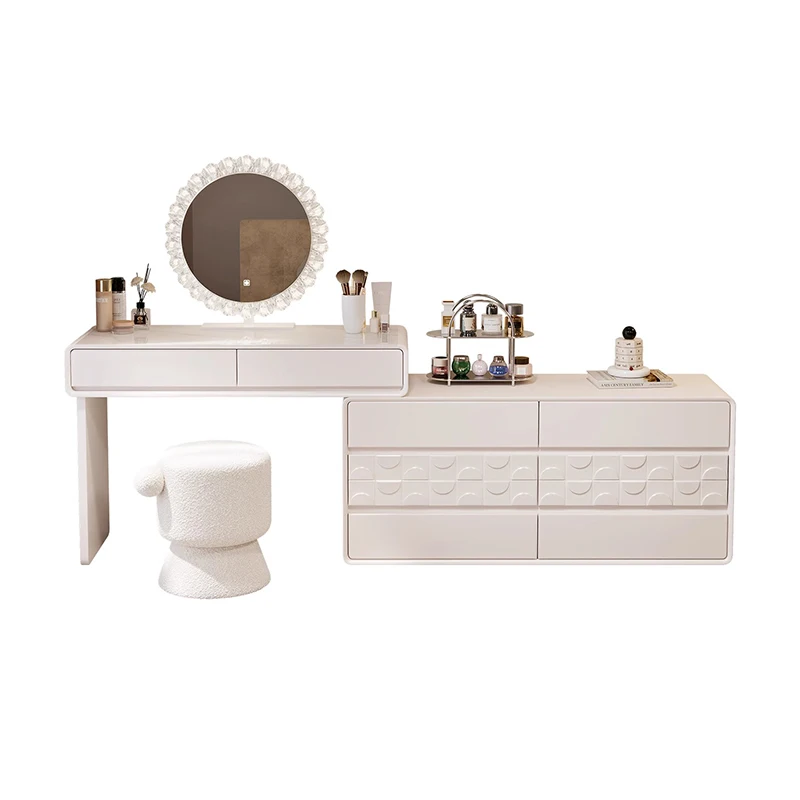 American Minimalist Vanity Desk Elegant Practical Textured Premium Vanity Desk Classic Beautiful Coiffeuse Bedroom Furniture