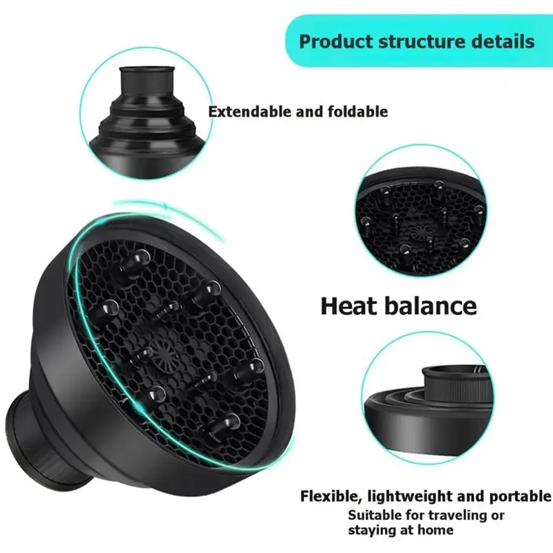Universal Silicone Hair Dryer Diffuser Cover Adjustable Foldable For Curls And Blow Drying Electric Hairdressing Dryer SALES
