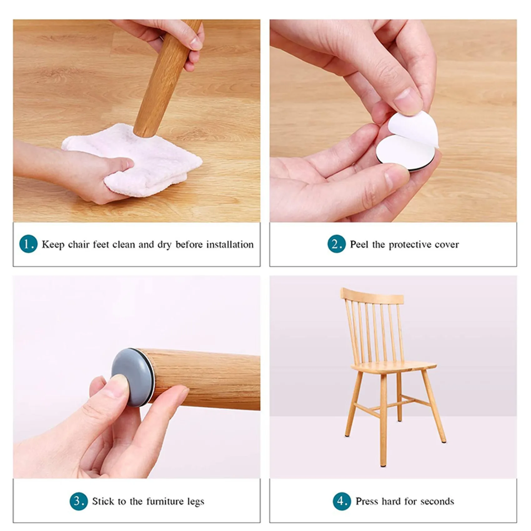ABMS-48 PCS Furniture Sliders And Gliders For Carpet Moving Furniture 25X35mm Self-Adhesive Furniture Gliders
