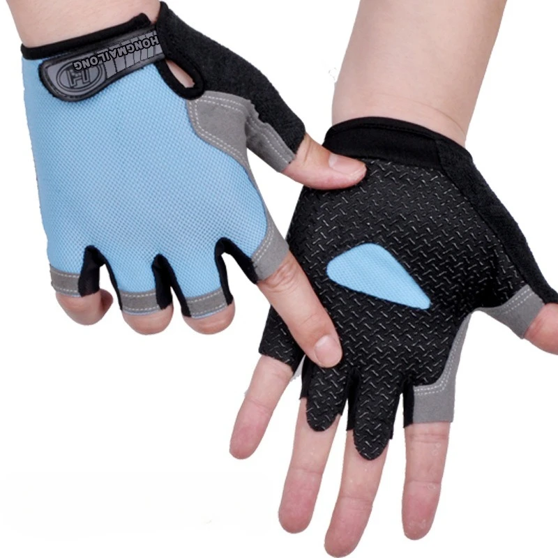 Anti Slip Shock Breathable Half Finger Gloves Breathable Cycling Gloves Fitness Gym Bodybuilding Crossfit Exercise Sports Gloves