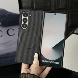 Case for Magsafe Magnetic Wireless Charge Back Phone Hard Plastic Case Cover for Samsung Galaxy Z fold 6 Zfold6 5 4 3