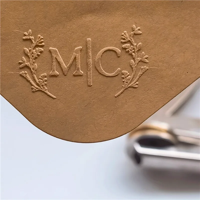 Custom seal Personalized Wedding Embosser,Custom Embosser Seal,Wreath Embosser,Wedding embosser with initials,hand held embosser