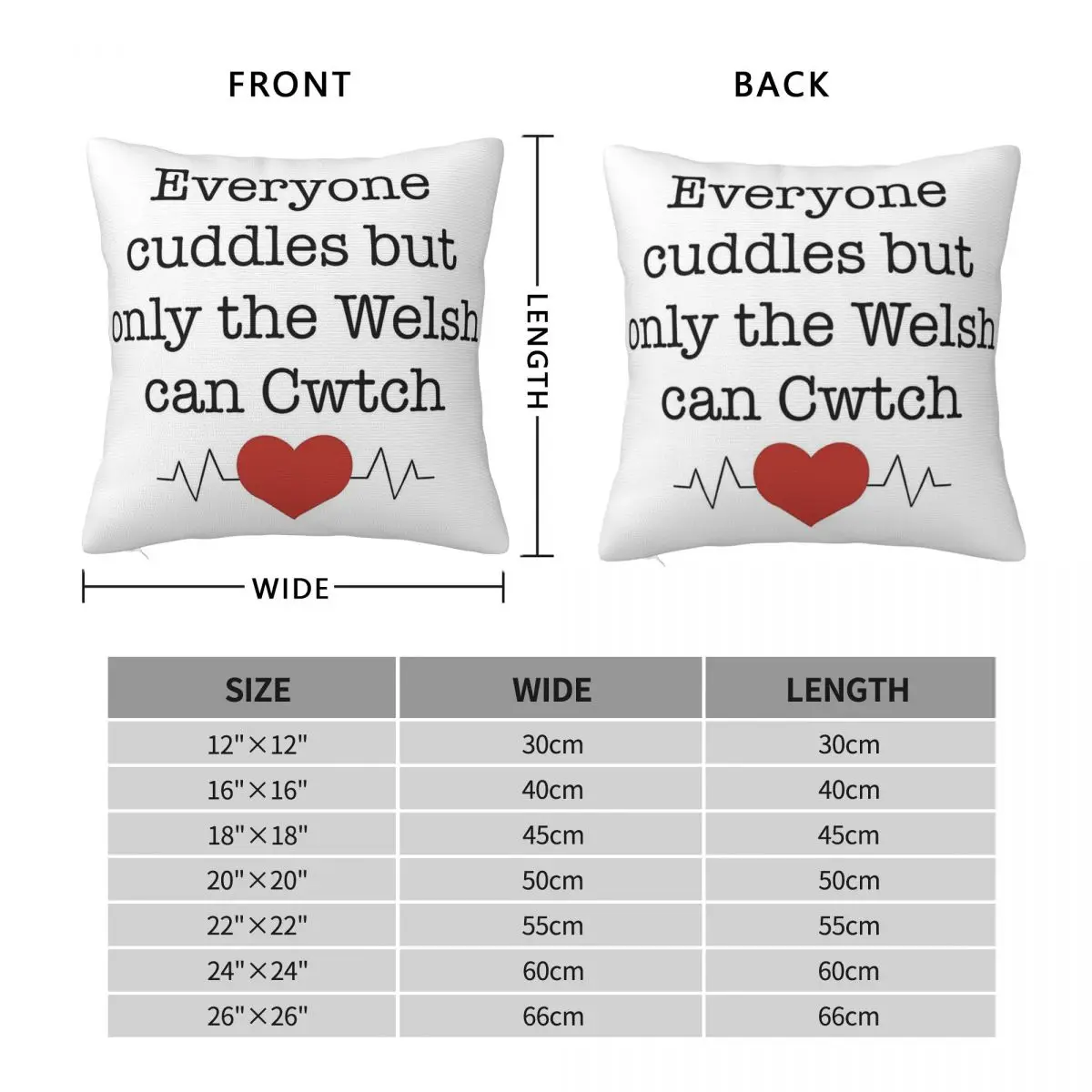 Everyone Cuddles But Only Welsh Cwtch Pillowcase Polyester Linen Velvet Creative Zip Decor Sofa Seater Cushion Cover