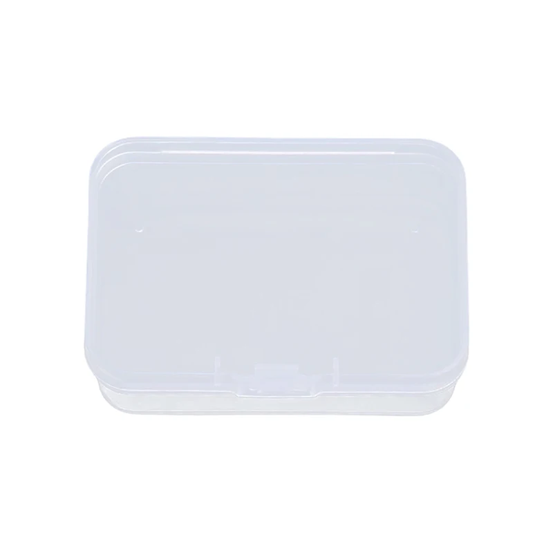2pcs Clear Plastic Storage Case With Lid Jewelry Box Portable Square Container For Beads Earrings Desktop Sundries Organizer