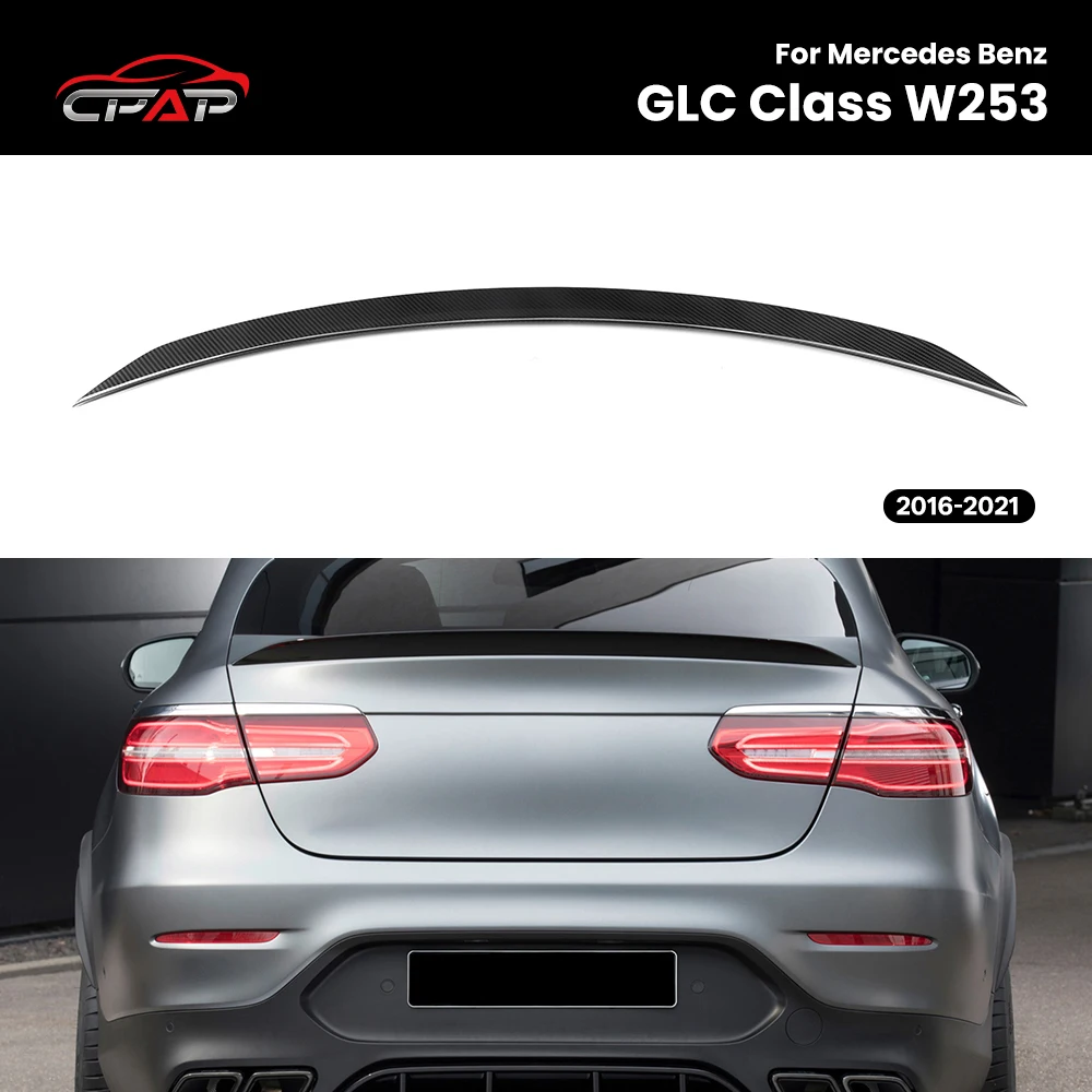 

Настоящее сухое углеродное волокно, задняя крышка багажника, спойлер, крыло багажника для Mercedes Benz GLC Class W253 Sedan OEM Style 2016-2021