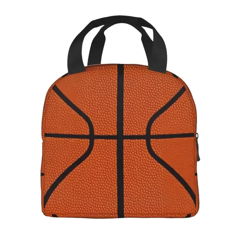 Basketball  Round Insulated Lunch Bag for Women Leakproof Physical culture Thermal Cooler Bento Box Beach Camping Travel