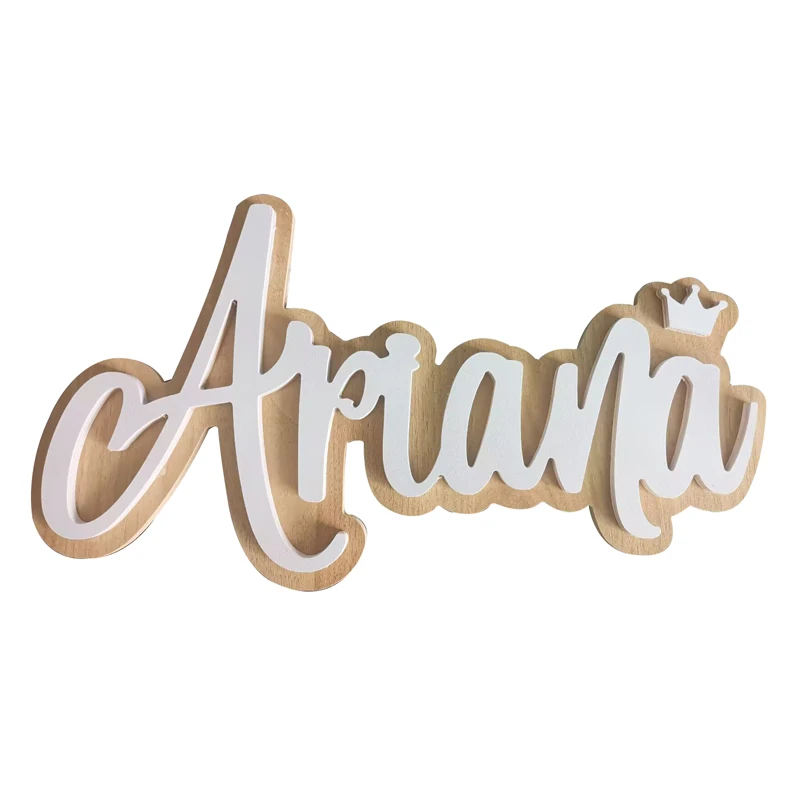 مخصص شخصية جدار اسم علامة خشبية "نجمة" الطبقات الخط الفن الحضانة ديكور الاطفال غرفة الطفل المنزل اللوحة الزفاف #4