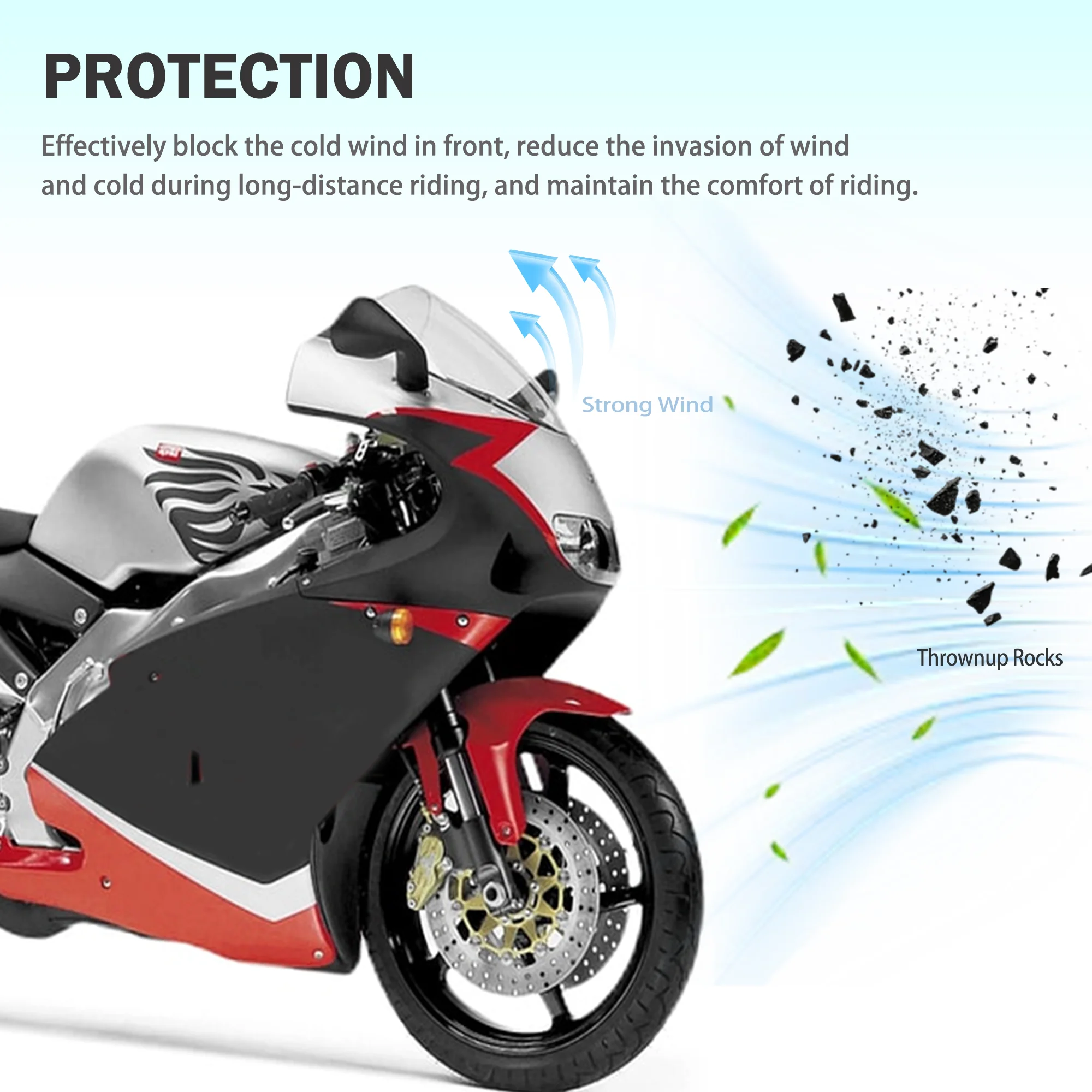 Motorcycle Windshield For Aprilia RS125 RS 125 1999-2005 Windscreen Front Wind Screen Deflector 2000 2001 2002 2003 2004 2005