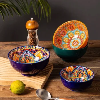 Bohemian Style Retro Ceramic Rice Bowl 1