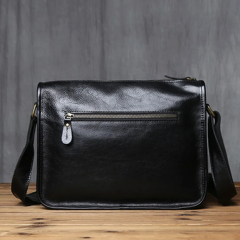 Nzpj Vintage Echt leder Herren Umhängetasche natürliche Rindsleder Umhängetasche lässig Herren Rucksack für 11 Zoll iPad – Detail 18