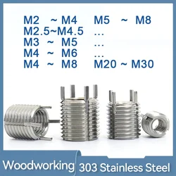 M2-M4 ~ M20-M30 303 Stainless Steel Thread Repair Insert Self-tapping Bushing with Plug Screw Sleeve Nuts