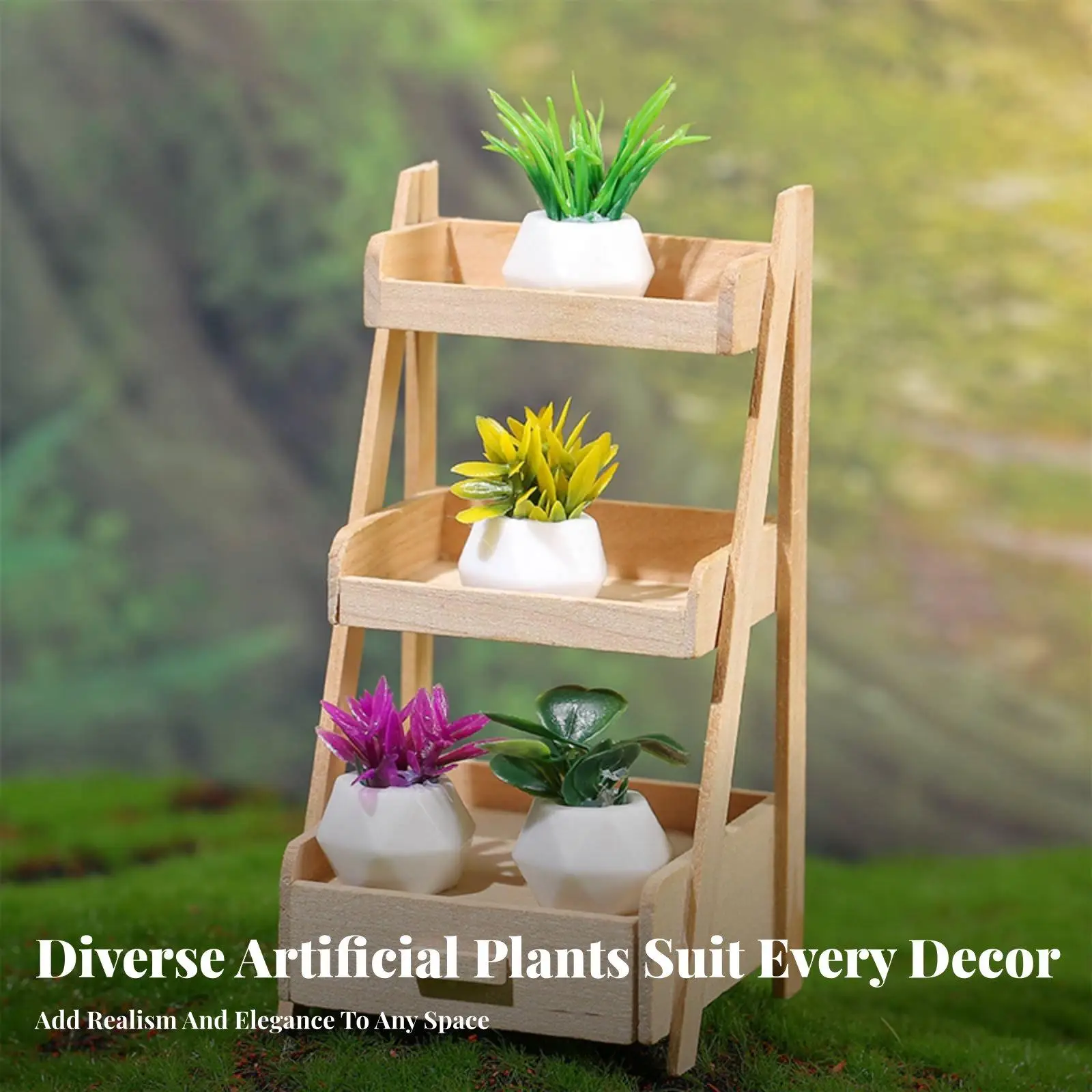 small Landscape Plant Ornament Realistic Appearance small Landscape Plant Easy to Maintain Dollhouse Flowerpot Model for