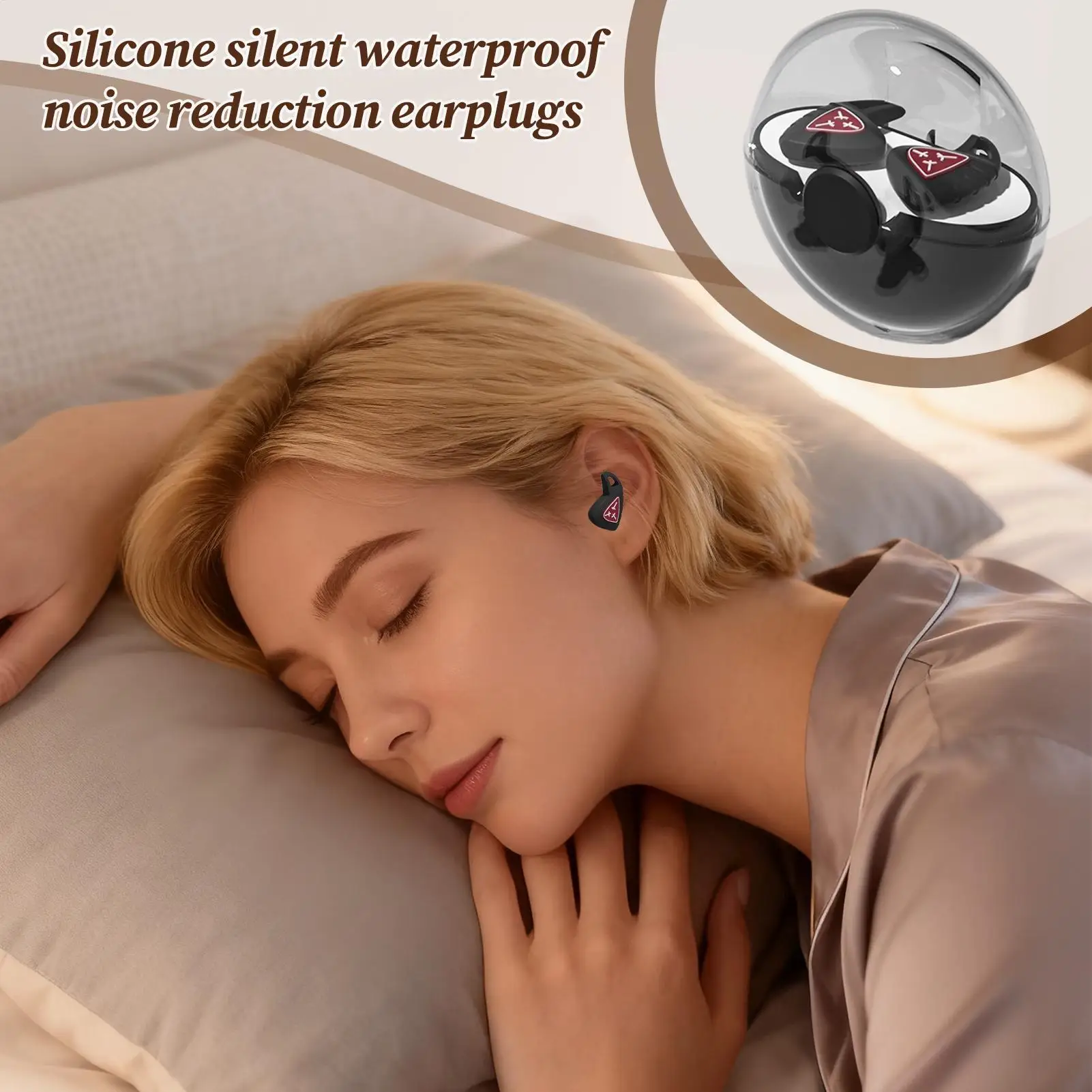 سدادات الأذن للنوم إلغاء الضوضاء لينة سيليكون قابلة لإعادة الاستخدام سدادات أذن مقاومة للماء سدادات الأذن للحد من الضوضاء للشخير #3
