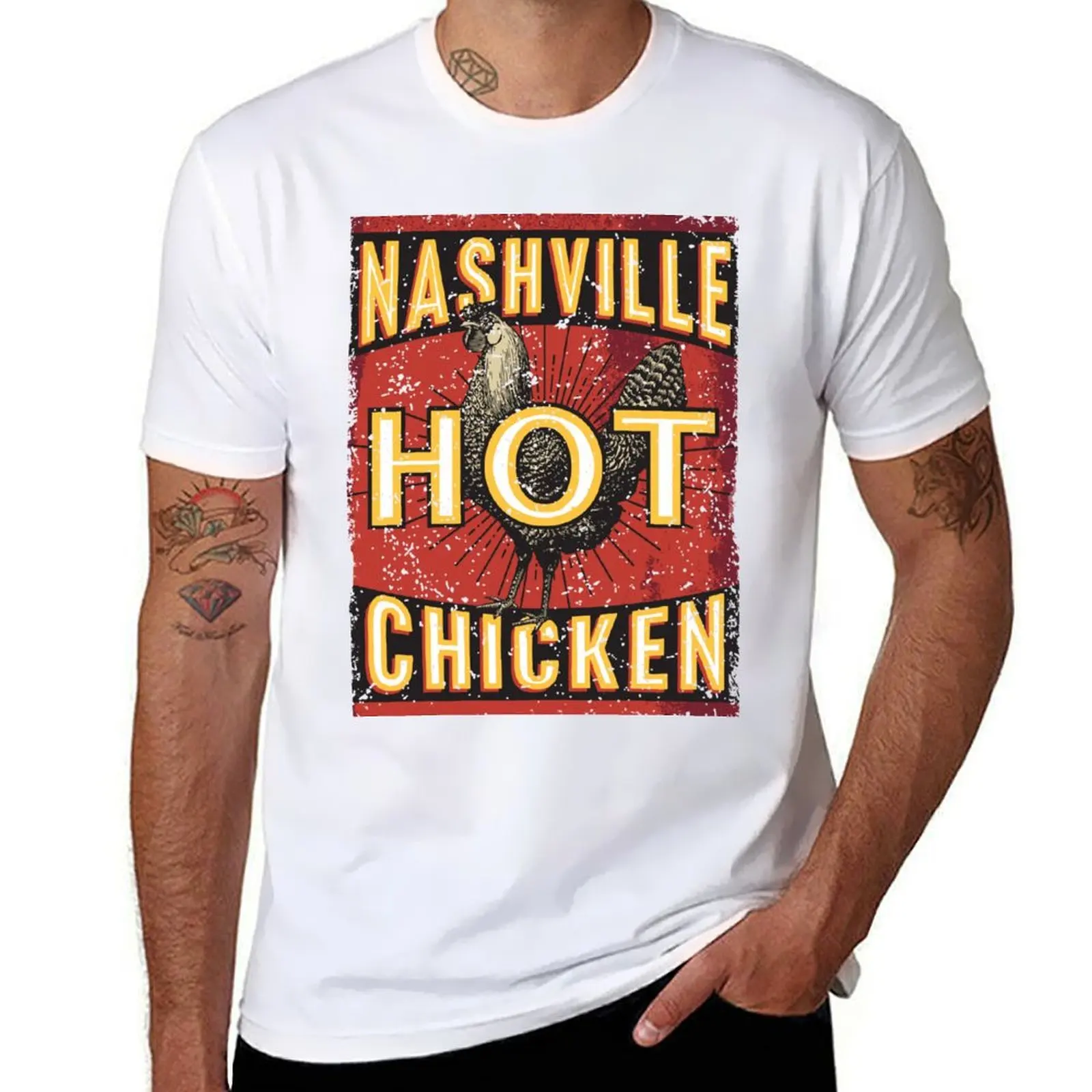 

Nashville Hot Chicken T-Shirt t shirts for man graphic vintage t shirt man luxury T-Shirt