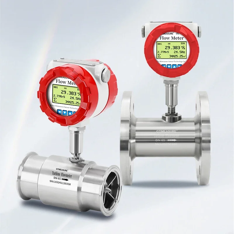 2026 Turbine Flowmeter Clamp Connection Water Fuel Liquid Diesel Oil 4-20mA Pulse RS485 Digital Flow Meter