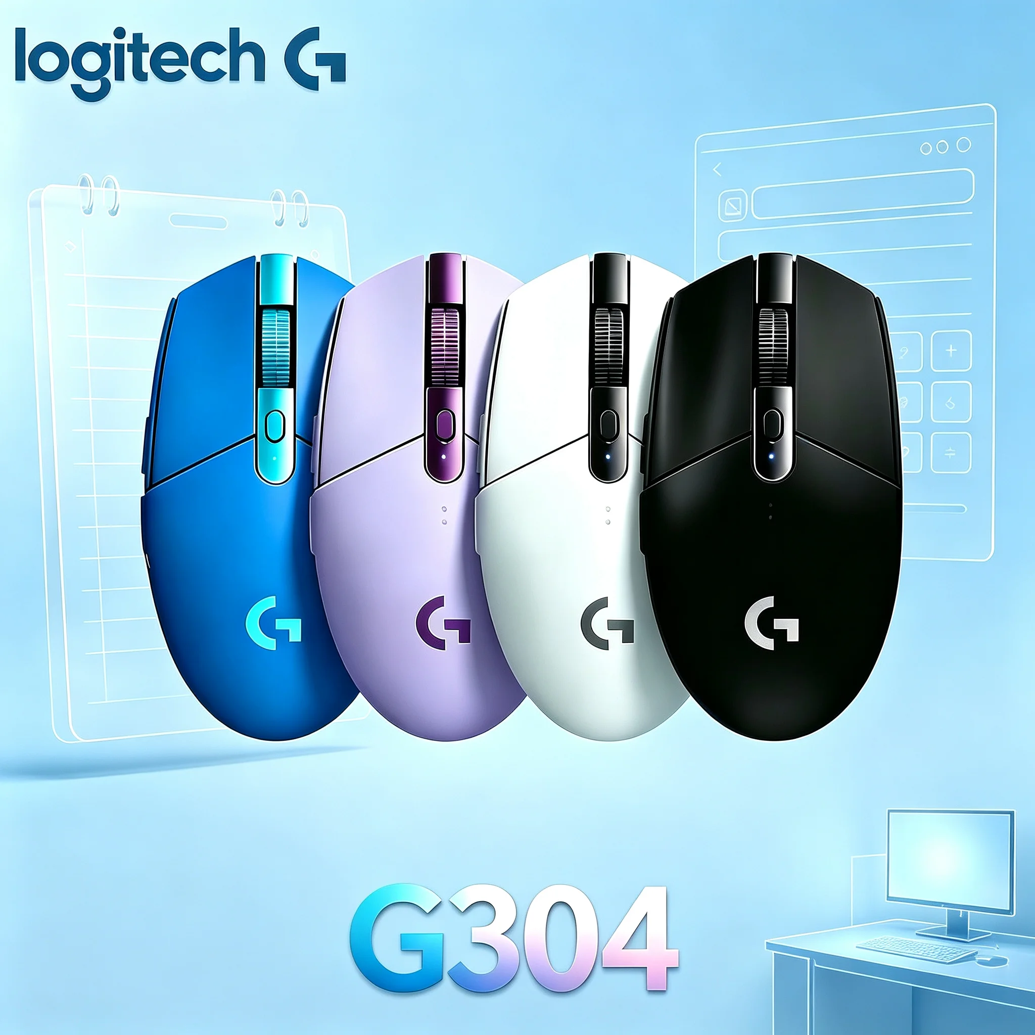 Logitech G304 Wireless Gaming Mouse Anti‑Slip Ergonomic Shape High Quality for Long Time Office Work and Long‑Time Gaming Sessio