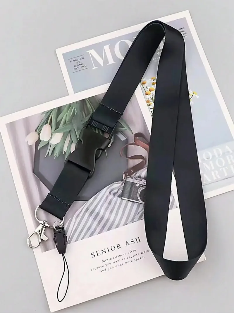 Solid Color Rope Strap Keychain Neck Lanyard For Keys Long Phone Hanging Buckle Anti-Lost Hang Rope Gifts