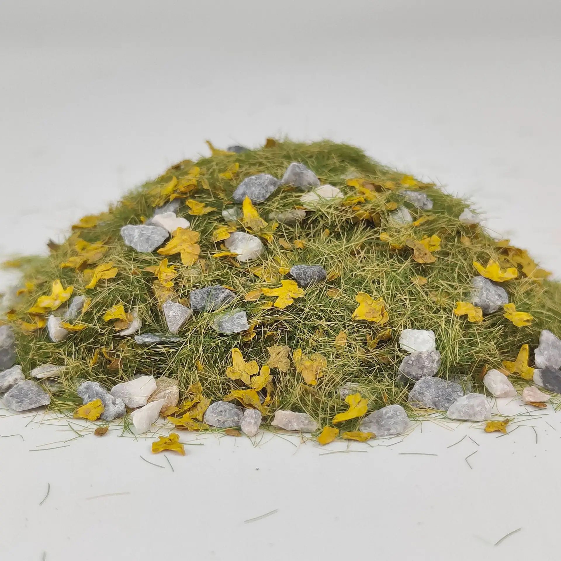 

30g Mixed Grass Powder with Stone and Simulation Leaves Model Materials for Making Lawn Landscape Sand Table Ground Layout Kits