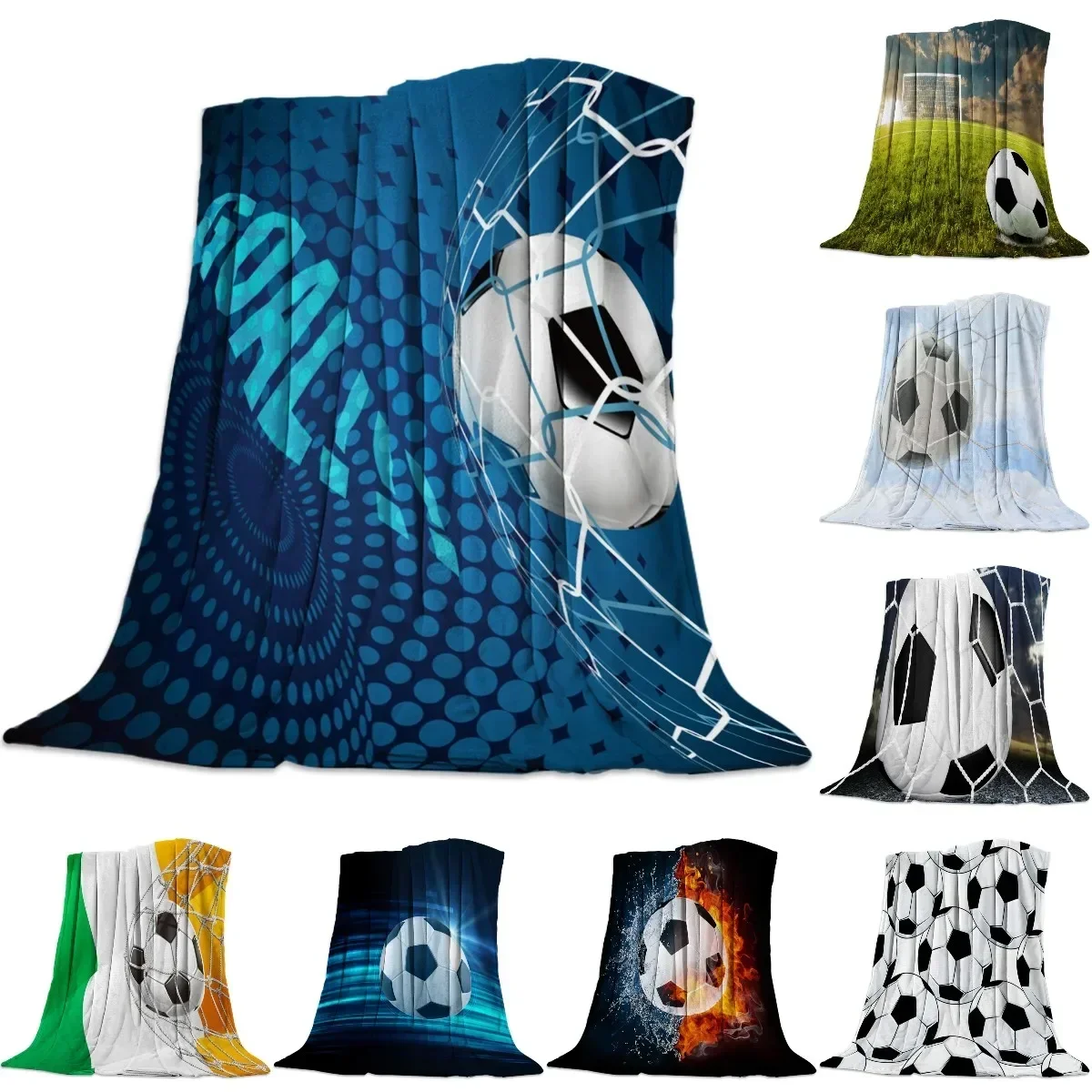 

Флисовое одеяло с футбольной тематикой: мягкое, теплое покрывало для кровати, дивана, гостиной, домашнего использования, спортивная тематика, комфортное покрывало с подкладкой