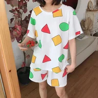 Pijama Sin Chan Man Pajama Sinchan Cotton Summer Short Sets Japanese Pajamas for Couples Man and Woman Sleepwear 2021 - Image 2