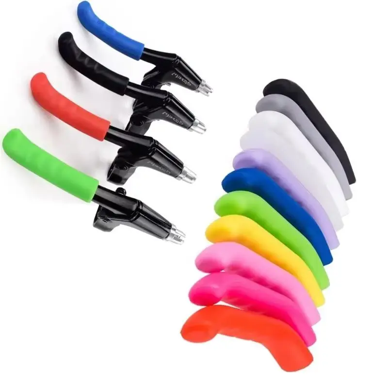 2pcs Sweatproof Non-slip Silicone Bicycle Brake Lever Covers Universal Waterproof MTB Fixed Gear Removable Anti-Scratch Protecto