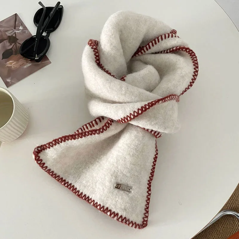 New Fashion Winter Women Wool Scarf Warm Cashmere Scarfs Female Lockrand Design Scarves Students Girls Solid Color Korean