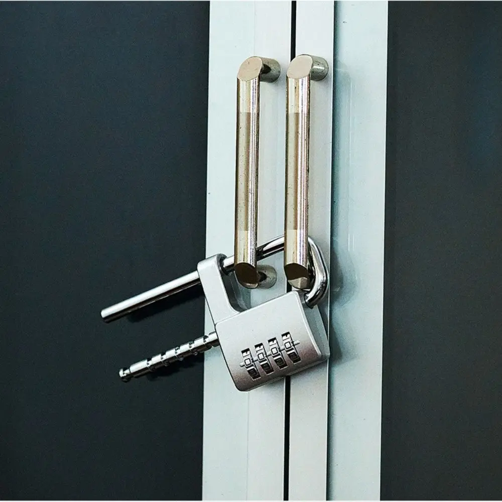 Kunci Berbentuk U Panjang Dapat Disesuaikan Portabel 4Digit Kunci Kata Sandi Keamanan Kepala Gembok Kombinasi Mekanis Kode Aman Gym
