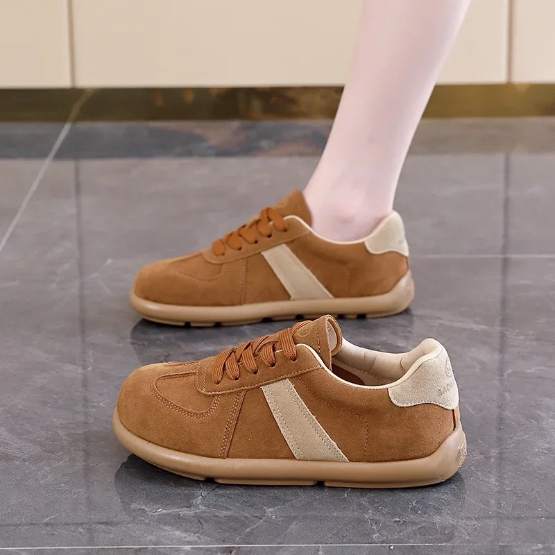 Baskets en Faux Daim et Cuir NuSO k pour Femme, Chaussures de dehors Décontractées à Semelle Souple, Baskets Allemandes à Plateforme, pour la Marche et le Jogging, Nouvelle Collection Automne