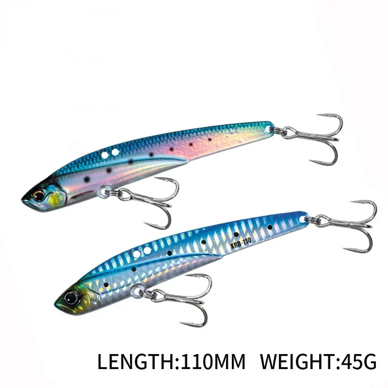 45g 110mm Fishing Lure VIB Hard Bait Metal Jig Sinking Big Blade Cast Treble Hook Long Casting Vibration Tackle Pesca Bass Pike