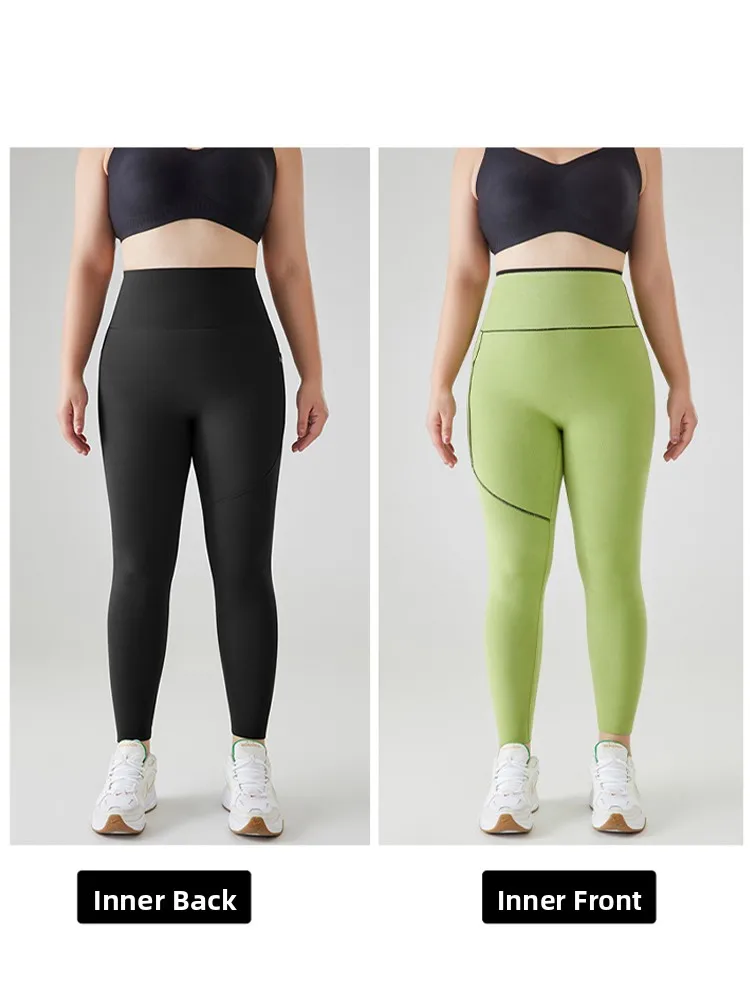 Pantaloni da yoga taglie forti Vita alta Spor Sle Fce Pelle d'Arca calda con motivo kets Controllo della pancia Sollevamento del sedere Senza palline