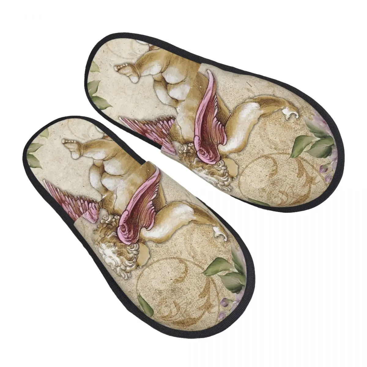 

Custom Print Women Victorian Angel House Slippers Soft Warm Vintage Angel Memory Foam Fluffy Slipper Indoor Outdoor Shoes