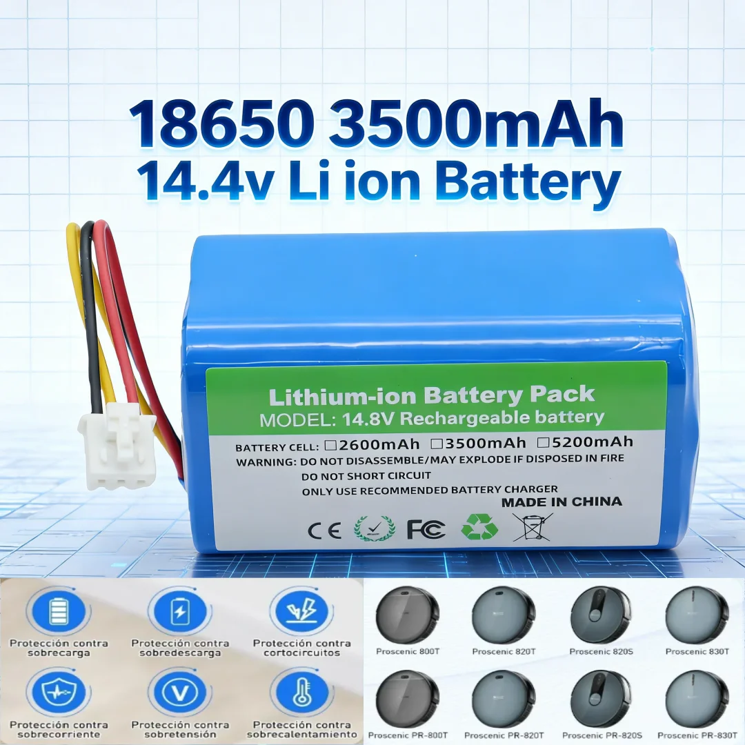 

Для робота-пылесоса LIECTROUX C30B E30, 14,4 В, 3500 мАч, 18650, литий-ионный сменный блок питания, оригинальные детали инструментов для чистки Specs