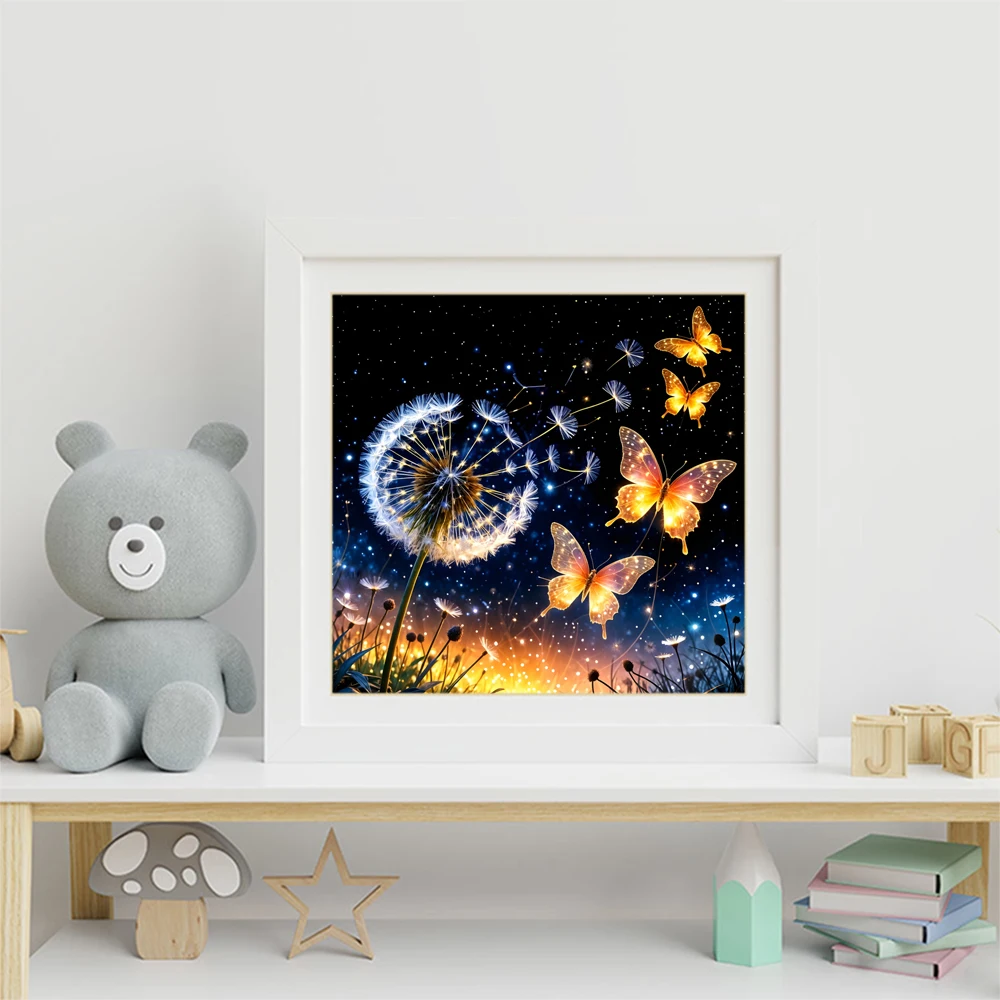Momoart 5d diy diamante mosaico borboleta animal adequado para iniciantes nova chegada pintura diamante dandelion presentes do feriado