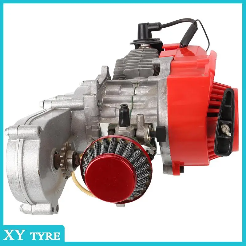 47cc 49cc 2-Stroke Pull Start Engine with Transmission for Universal Motorcycle Mini Motor Pit Dirt Bike ATV 4 Wheel