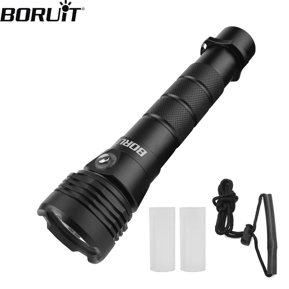 BORUiT M52 3000LM LED Scuba Diving Flashlight 26650 Super Bright P50 IP68 Waterproof Torch Underwater 80M Spearfishing Lantern