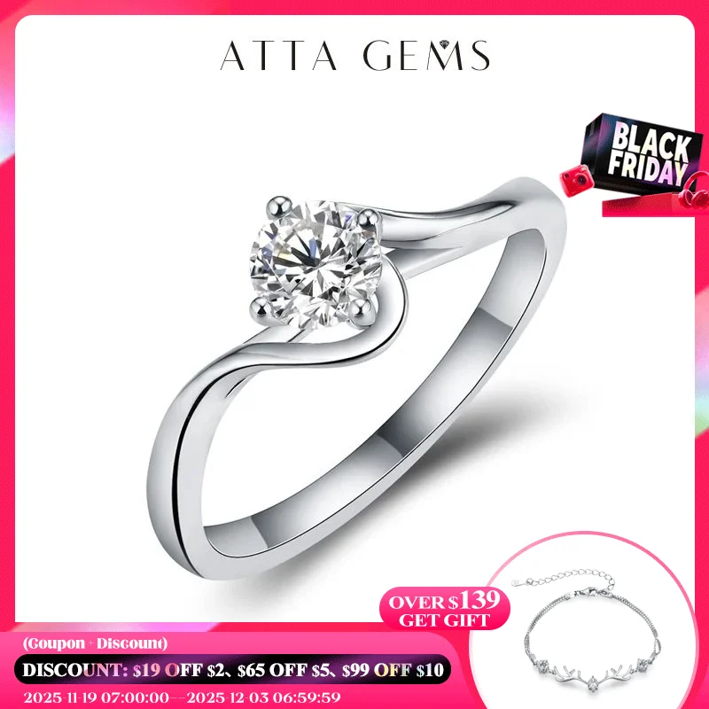 

Solid Silver 0.5-3ct Lab Grown Diamond D Color VVS1 Moissanite Diamond 4 Prongs Solitaire with Accents Engagement Ring For Women