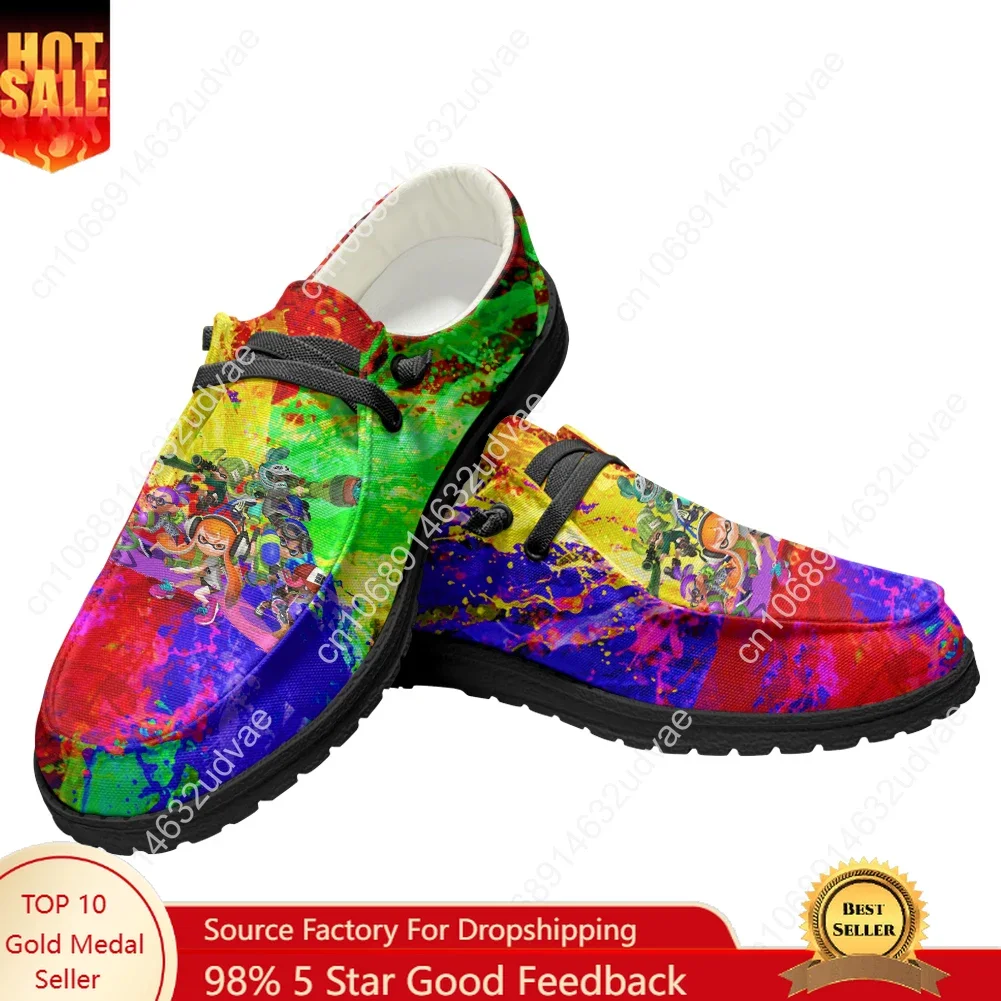 

Повседневная обувь Splatoons, обувь на плоской подошве, мужская и женская дышащая повседневная легкая обувь для дома и улицы, пара обуви на заказ