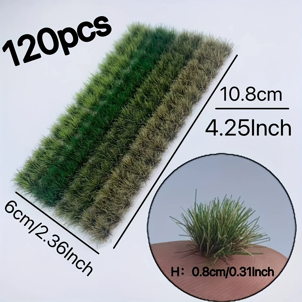 

0.31inch 32/53/70/104/120pcs Miniature Grass Tufts for HO N Railway Train Layout/Wargaming/Diy Model Making/Terrain Diorama