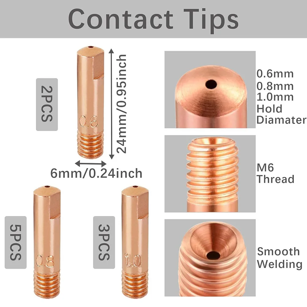 14 pz/set Torcia di Saldatura Ugello Punta di Contatto Saldatore MIG MB15 AK MIG Torcia di Saldatura Accessorio Per Saldatrice