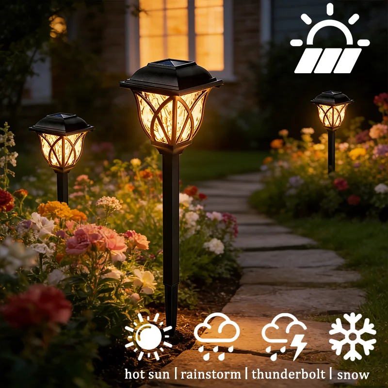 

1-10PCS LED Solar Lawn Lights Outdoor Waterproof Warm Light Villa Garden Walkway Courtyard Landscape Decorative Lights